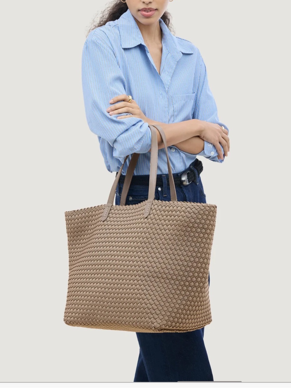 Naghedi Large Jetsetter Zip Tote- Cashmere